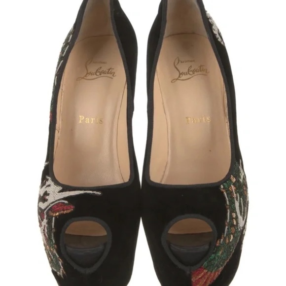 Christian Louboutin Dragon Tattoo Highness Peep-Toe Pumps - Picture 3 of 6